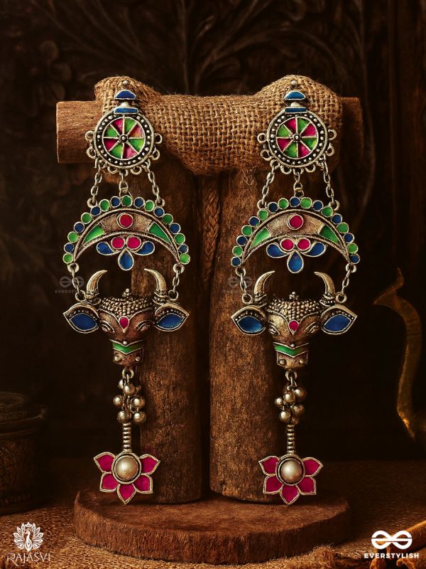 BULL BERRY - QUIRKY STATEMENT TRIBAL EARRING