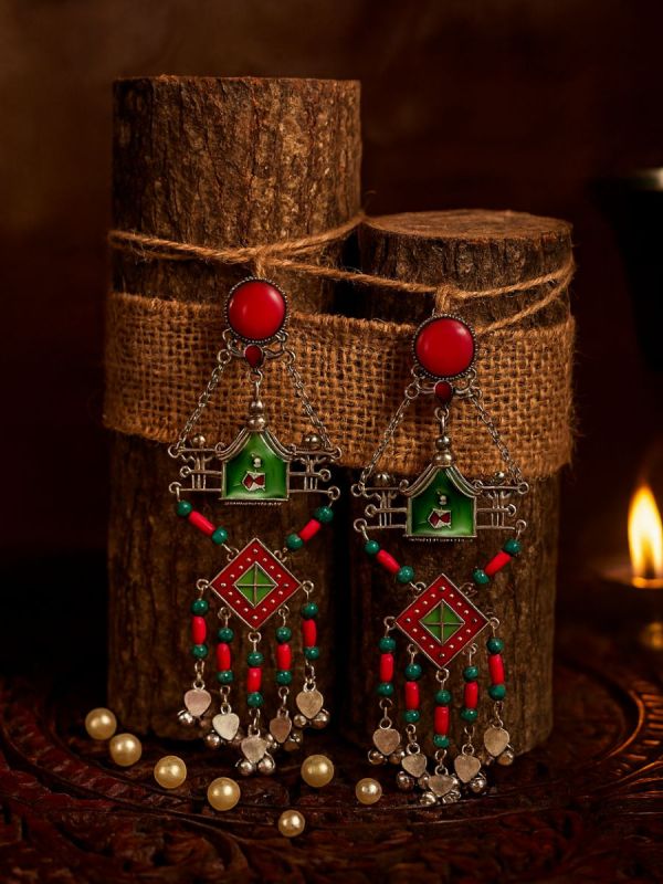 GULBAHAR- TRIBAL - INSPIRED OXIDISED EARRING